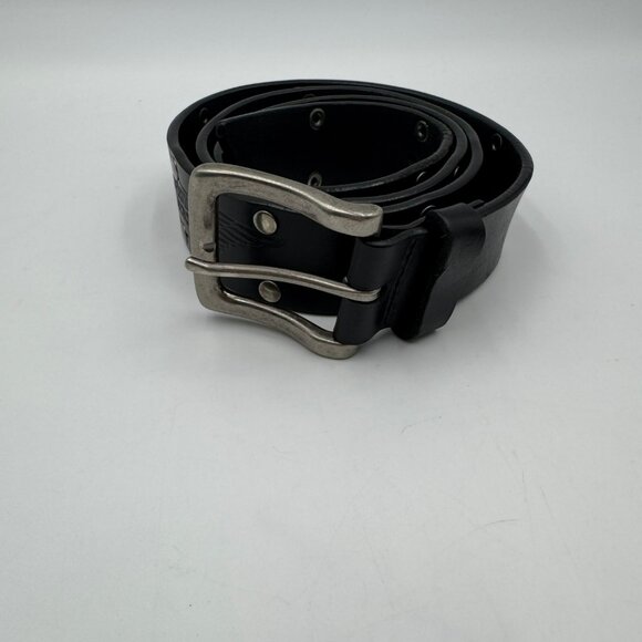 Harley-Davidson Mens Black Leather Belt With Embossed Logo & Rivet Details Sz 40 - Picture 1 of 9